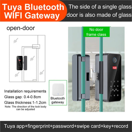 Tuya App Biometric Glass Door Lock B12-tuya &ndash; WiFi Gateway B12 M1 gateway