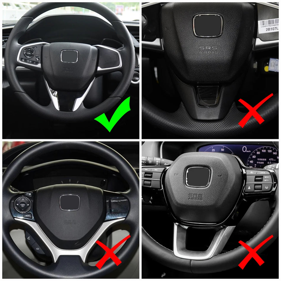 Překrytí volantu pro Honda Civic CR-V, základna z nerezové oceli s karbonovým vzorem