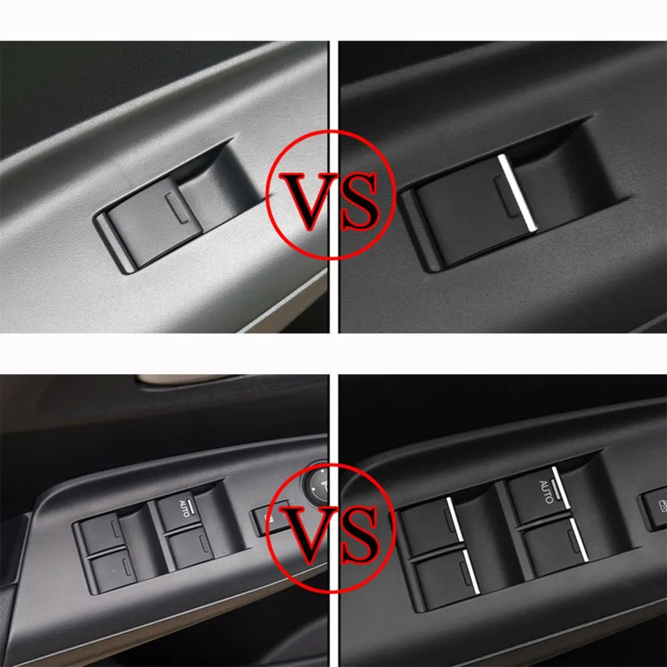 Set di adesivi per pulsanti alzavetro in cromo, 7 pezzi per Honda Jazz, finitura cromo premium, accentuazione interna durevole