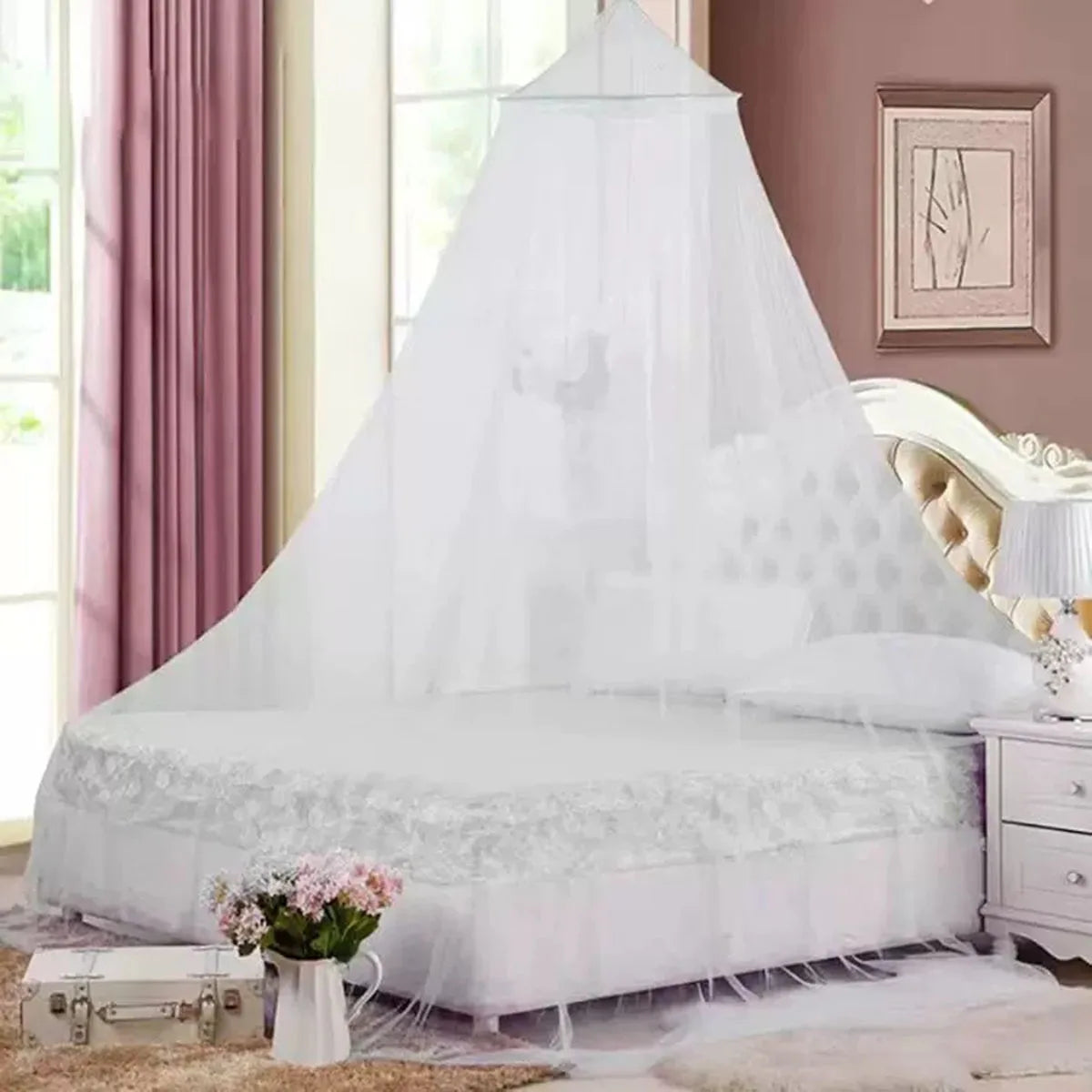Elegant Summer Dome Mosquito Net for Double Beds White