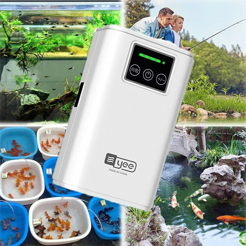 Aquarium Oxygen Pump USB Battery - Portable 6000mAh