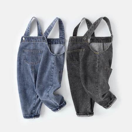 MILANCEL Unisex Denim Overalls for Toddlers