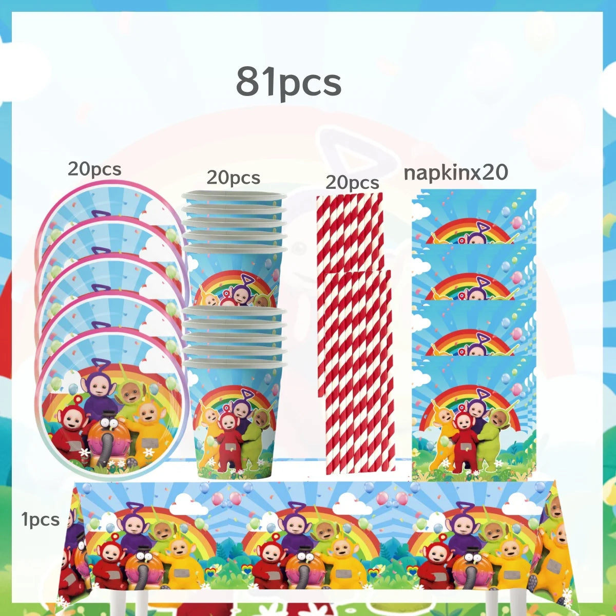 Tinky Winky Birthday Party Decoration Set BPXZZ-81PCS