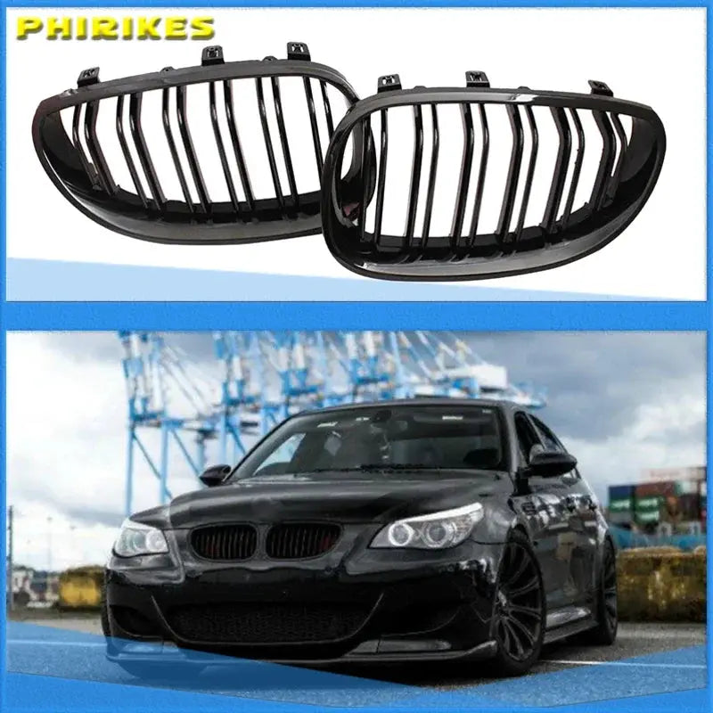 For BMW 5 Series M5 E60/E61 525i 528i 528xi 530i 2003-2010 Car Styling A Pair Gloss Black Car Front Sport Kidney Grilles Grill by InterCyprus Trading Ltd
