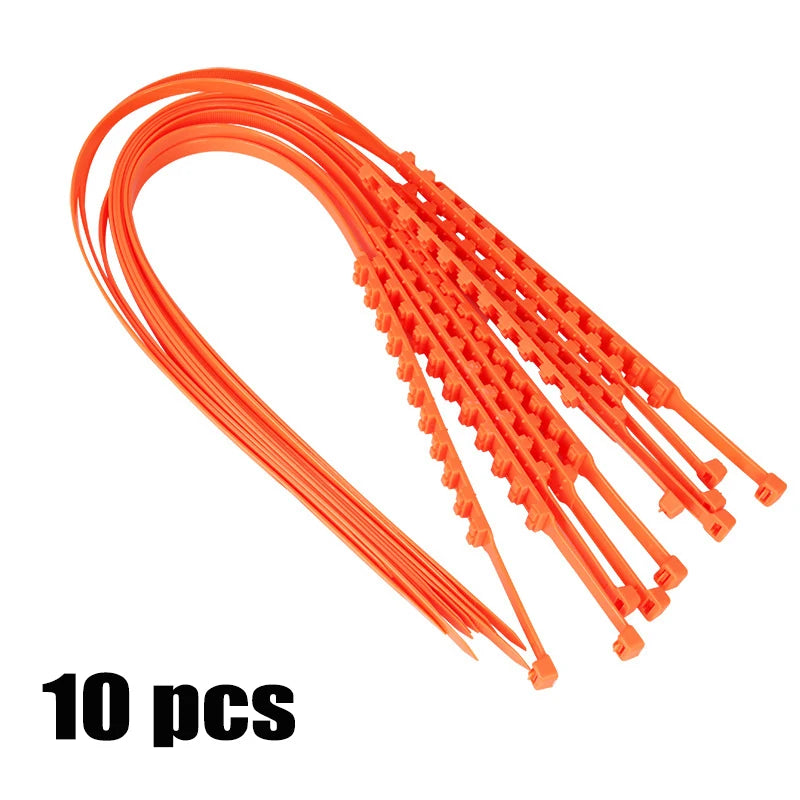 Anti Skid Snow Chains &ndash; Double Row Teeth For Winter Orange 10pcs