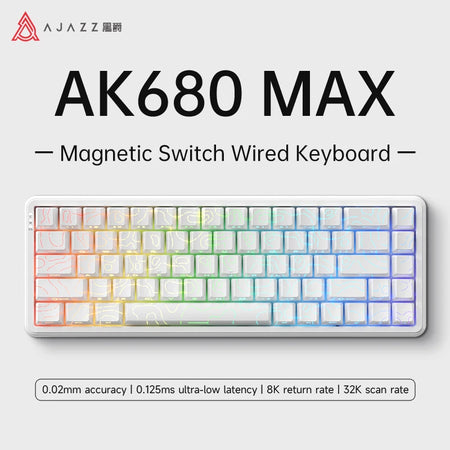 AJAZZ AK680 MAX Magnetic Switch Keyboard &ndash; Rapid Trigger White contour lines