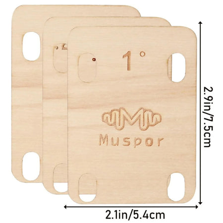 Miwayer Guitar Neck Shims Set &ndash; Solid Maple 0.25 0.5 1 Deg