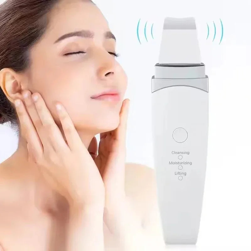 New Facial Ultrasonic Skin Scrubber Spatula &ndash; Deep Clean