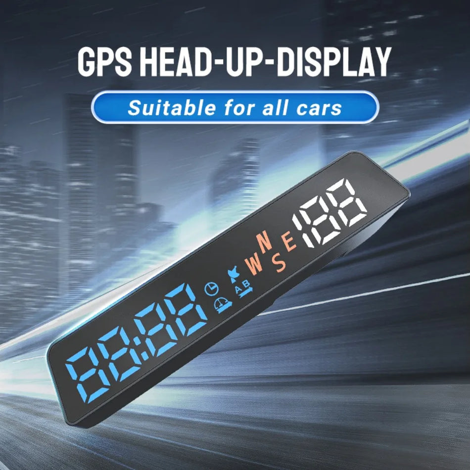 Οθόνη HUD GPS Αυτοκινήτου με Ψηφιακό Ταχύμετρο και Συναγερμό Υπερβολικής Ταχύτητας USB Plug-Play