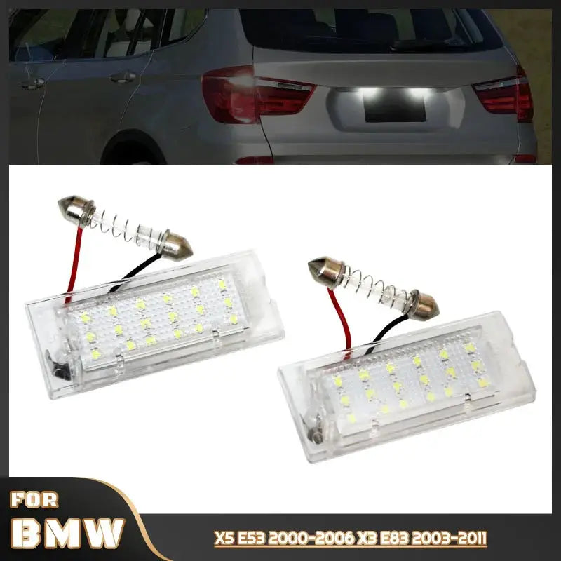For BMW X3 E83 03-11 X5 E53 00-06 Canbus LED License Number Plate Light White by InterCyprus Trading Ltd