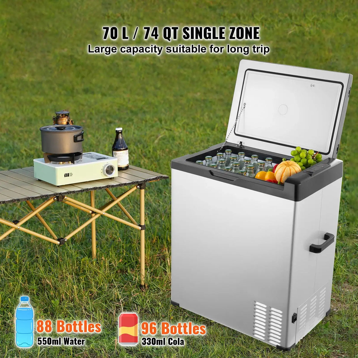 70L Car Refrigerator 12V And 24V DC 100 To 240V AC