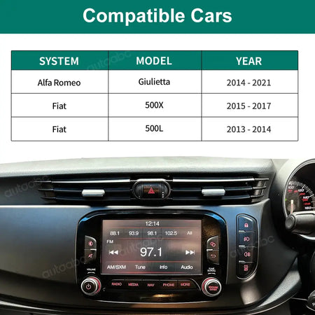 Wireless CarPlay Interface For Alfa Giulietta 2014-2021 Fiat 500X 2015-2017 Fiat 500L 2013-2014 With Mirror Link Android Auto by InterCyprus Trading Ltd