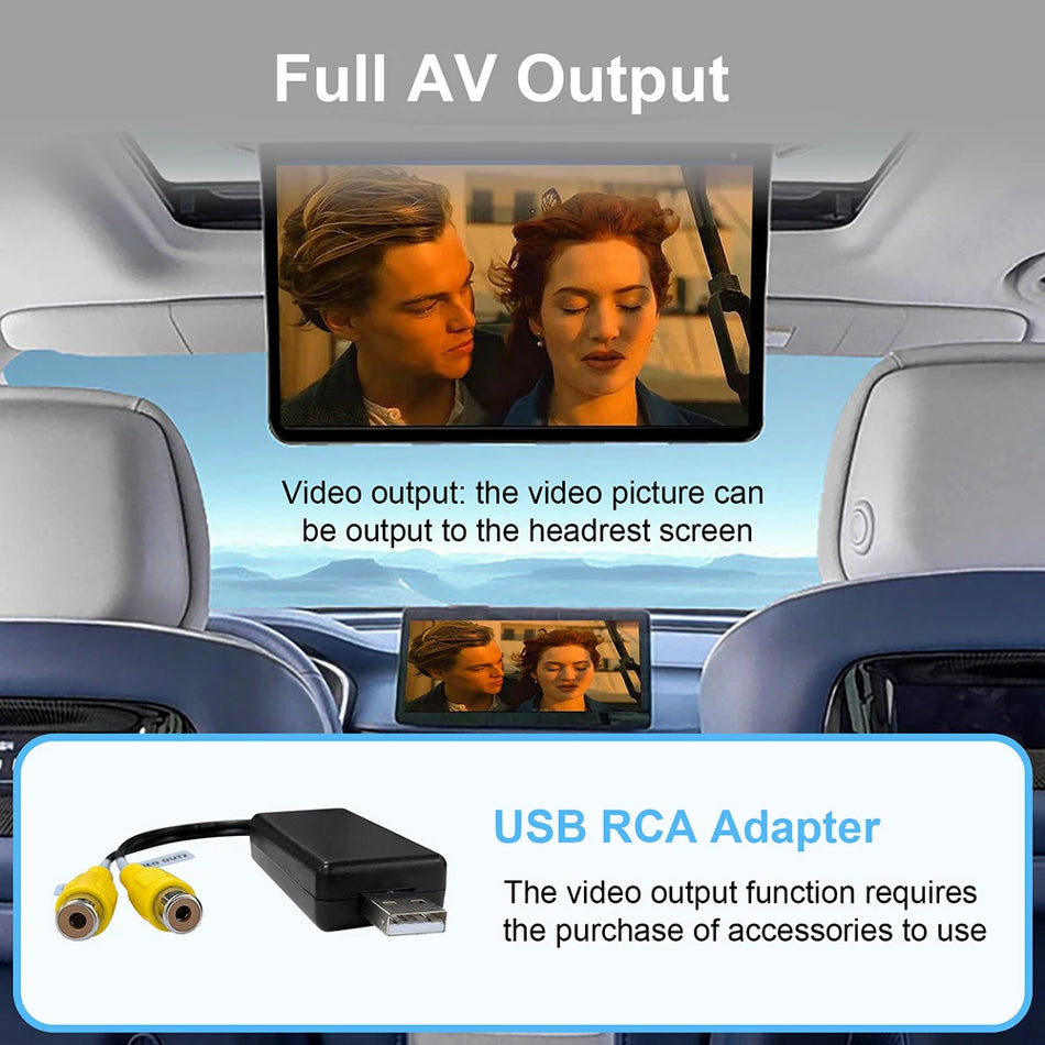 USB to CVBS Video Output Adapter for Car Head Unit, RCA Output, 5V USB