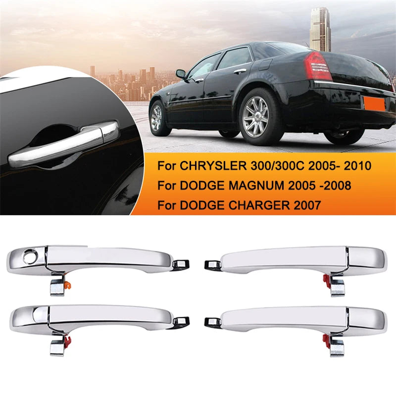 Durų rankenos Chrysler 300C, Dodge Magnum ir Dodge Charger elektroplikuotas išorinis apdailos paviršius