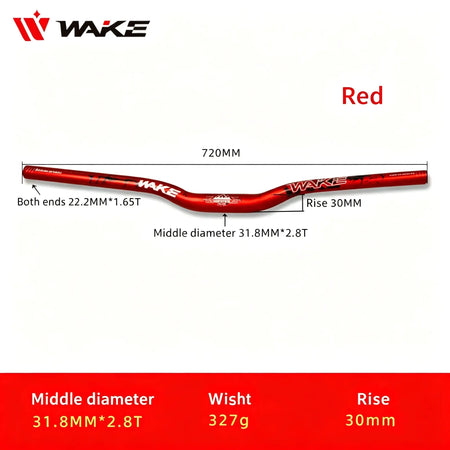 WAKE 30mm Riser Mountain Bike Handlebar 31.8mm*720/780mm Bicycle Handlebar Aluminum Alloy Bicycle Riser Bar Cycling Handle Bar by InterCyprus Trading Ltd