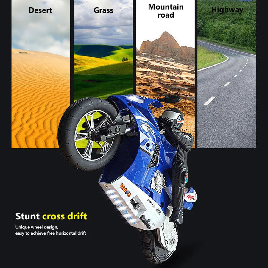 Large Rc Motorcycle 1/6 Stunt Remote Control - Four Channel