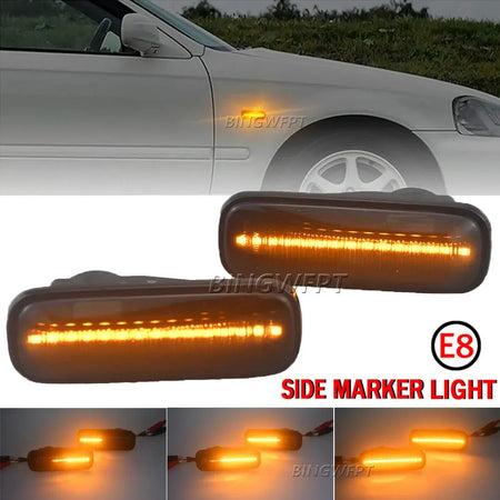 Dynamic LED Side Marker Light Turn Signal Indicator Car Accessories For Honda Civic EK EJ EM 2/3/4dr Ballade CRV 95-99 by InterCyprus Trading Ltd
