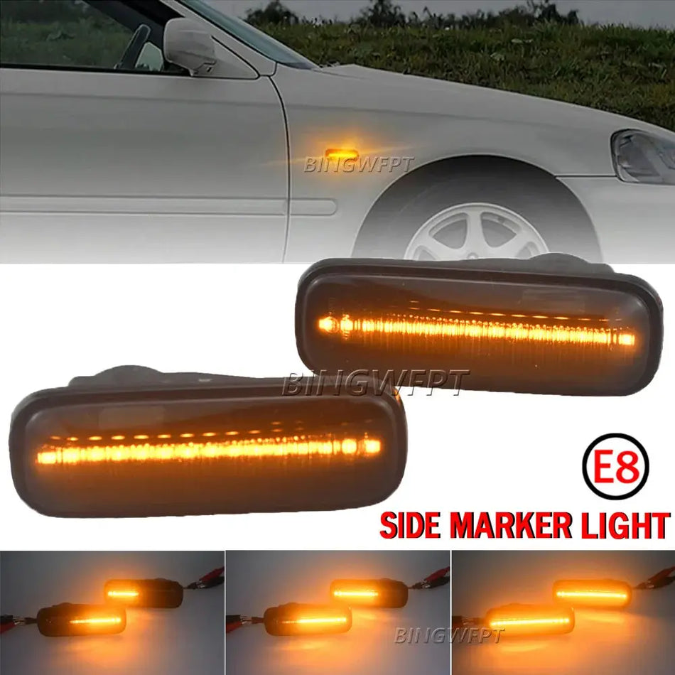Dynamic LED Side Marker Light Turn Signal Indicator Car Accessories For Honda Civic EK EJ EM 2/3/4dr Ballade CRV 95-99 by InterCyprus Trading Ltd