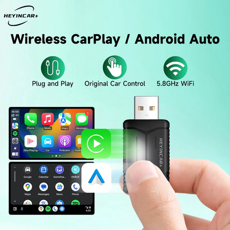 2025 HEYINCAR 2in1 Wireless Android Auto Adapter &ndash; Seamless Plug and Play Connectivity