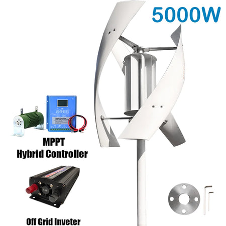 5KW Vertical Axis Maglev Wind Turbine with Charge Controller - High Voltage Generator for Home Use With lnverte System / 5000W / CHINA | 24V