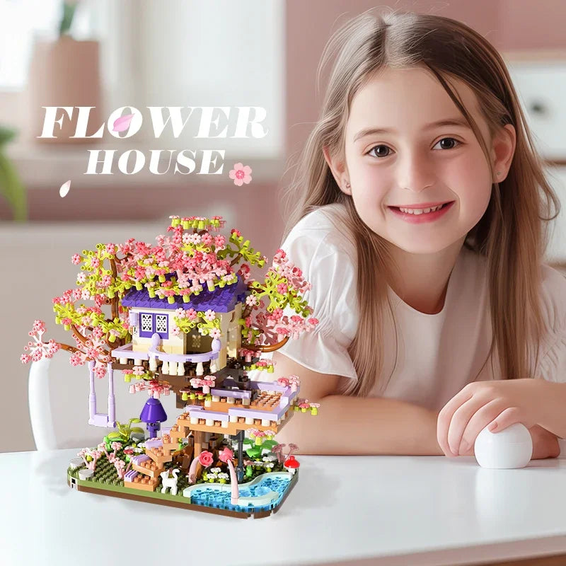 Flower Tree House Building Block &ndash; Creative DIY Assembly Fun