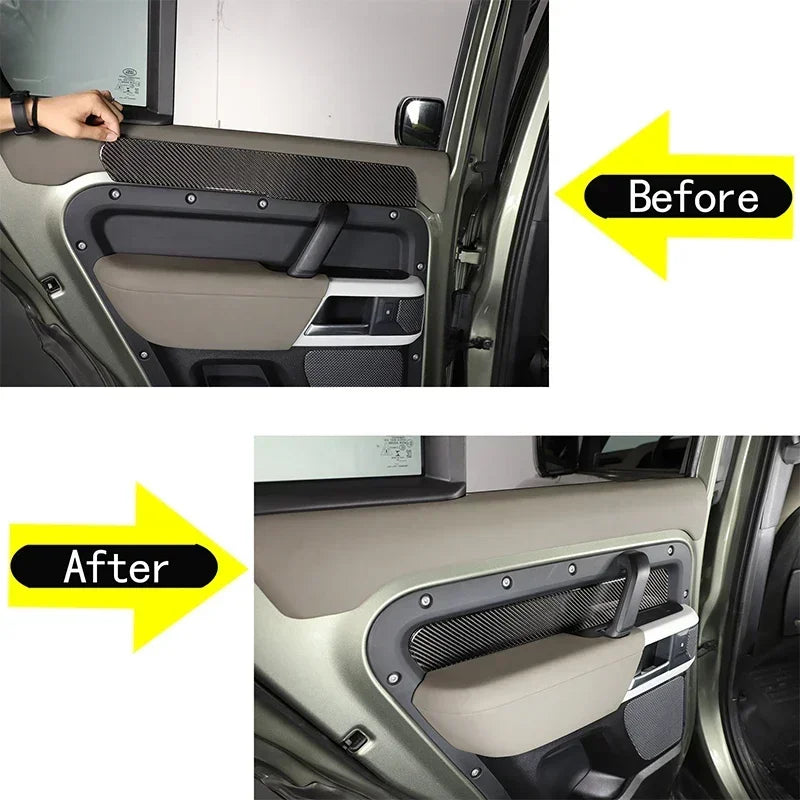 Pannello interno del bracciolo porta in fibra di carbonio morbida Defender 90 110