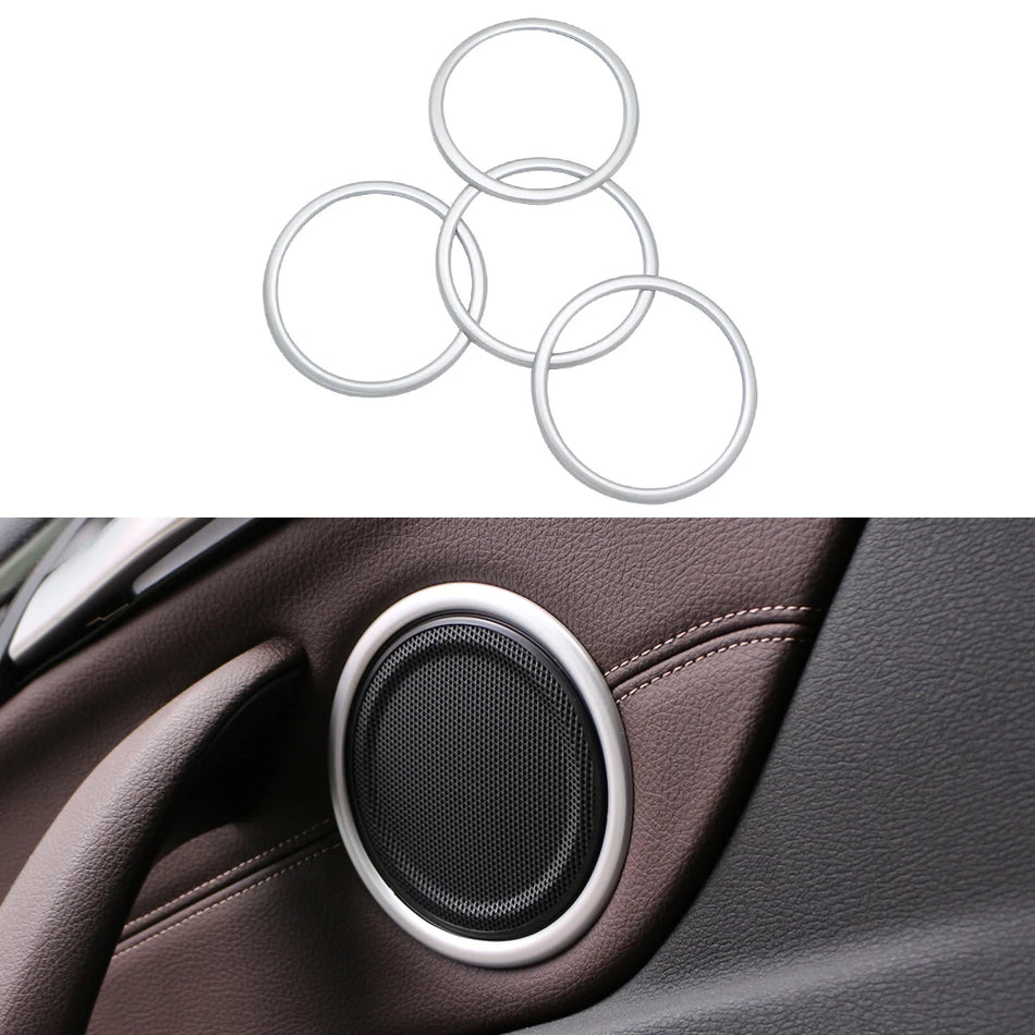 Durų žiedo apdailos rinkinys BMW X1 F48 2016-2022 chromo nerūdijančio plieno garsiakalbio žiedo dangteliai