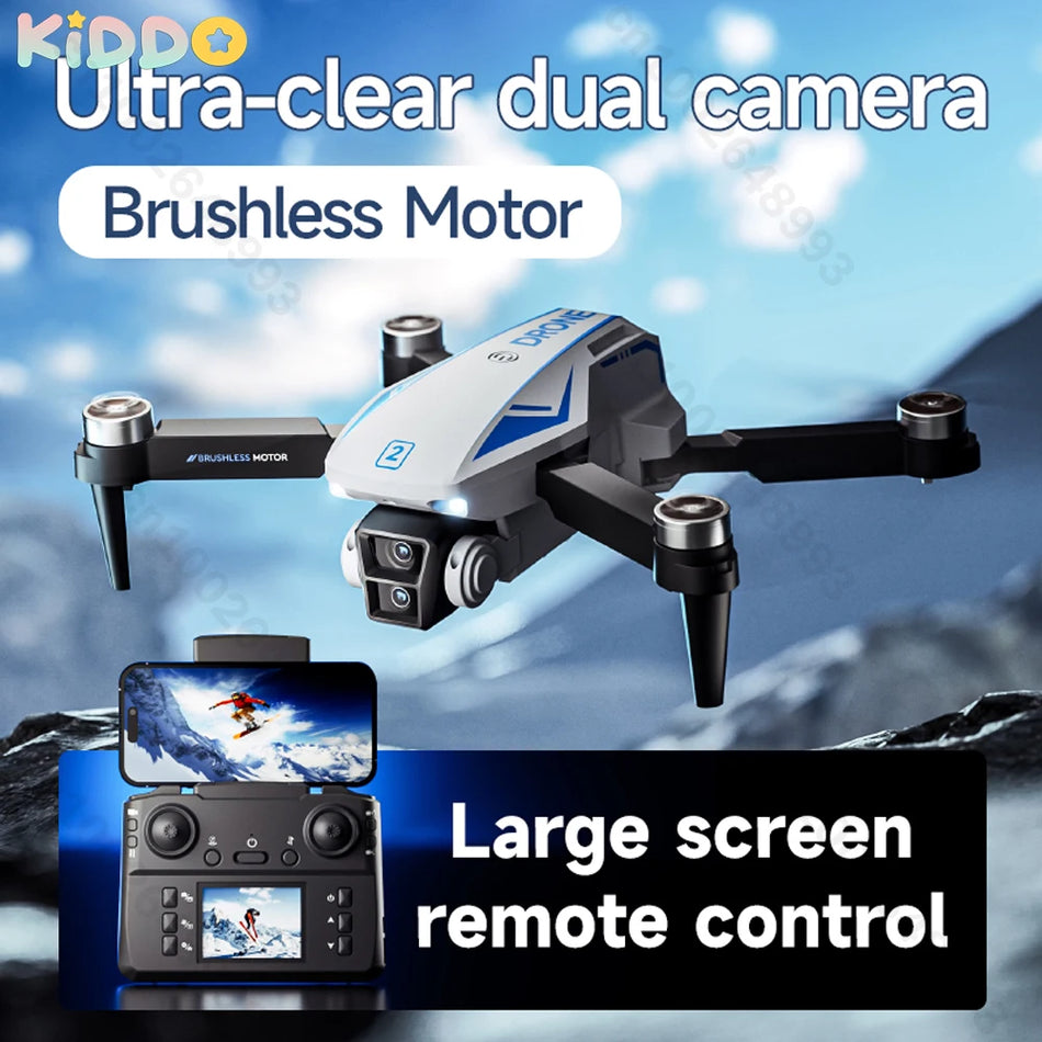 CONUSE M2 RC drons kvadrokopters ar bezsuku motoriem, 480P HD divām kamerām