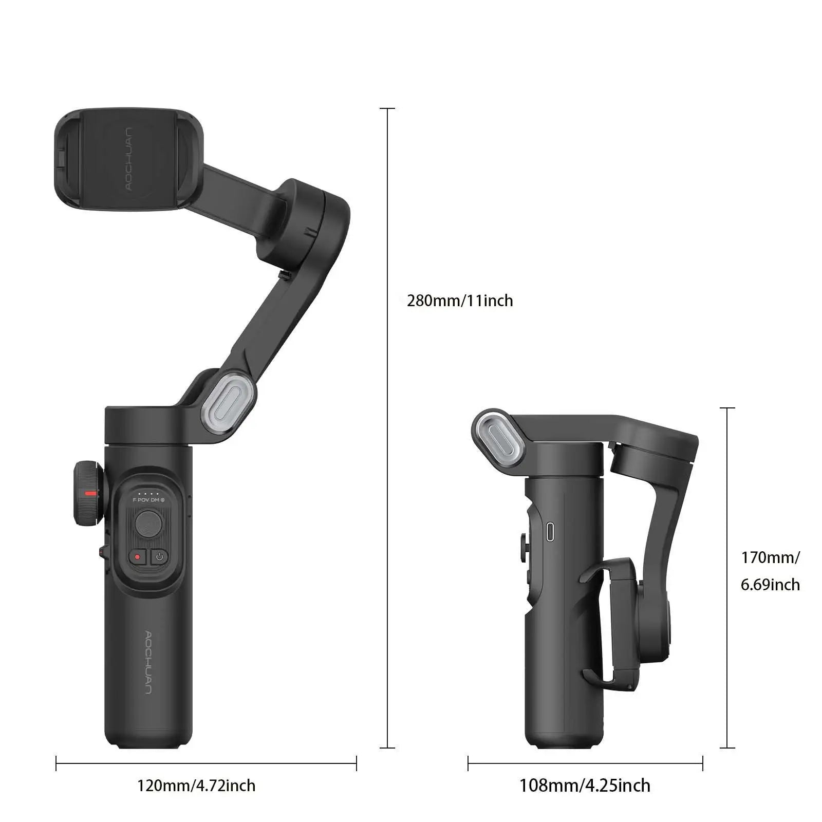 AOCHUAN 3-Axis Handheld Gimbal Stabilizer &ndash; Smooth Video and Face Tracking