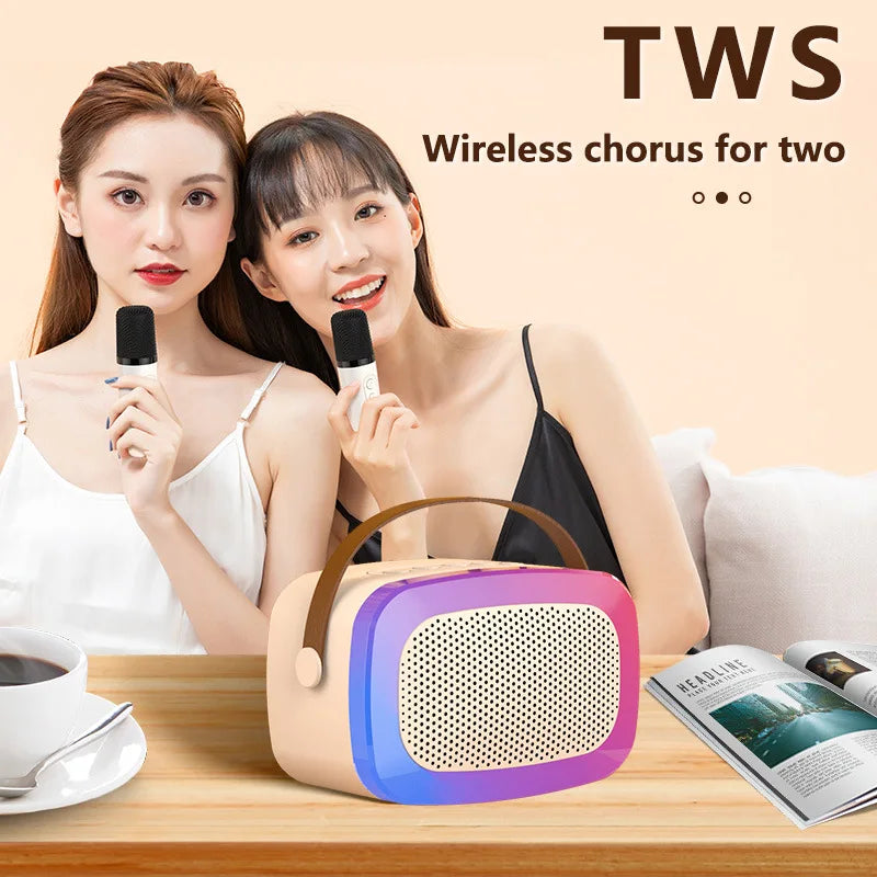 🟠 2023 Νέο μίνι ασύρματο μικρόφωνο ηχείο Bluetooth Outdoor Portable Karaoke Microphone Audio Integrated Microphone Subwoofer