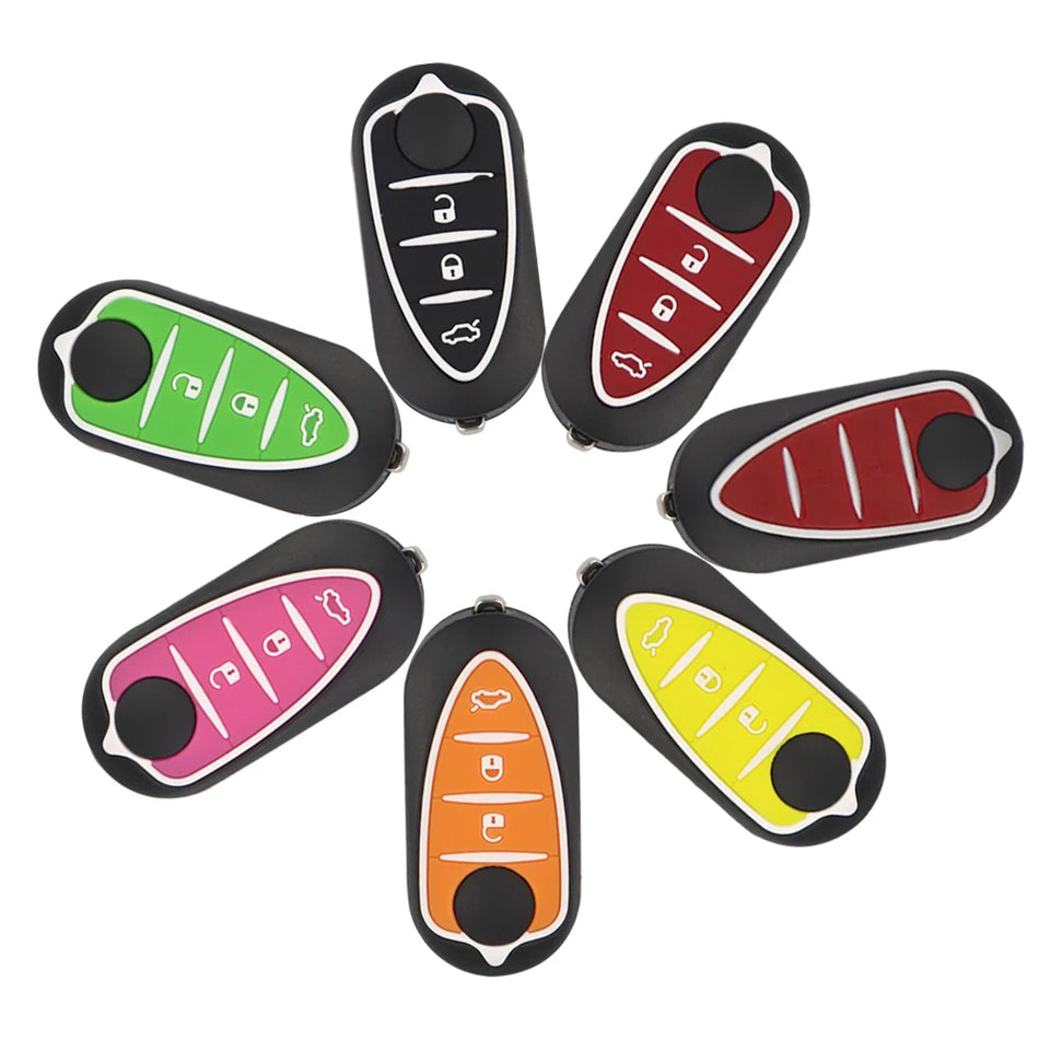 Alfa Romeo Giulietta 3-nappinen avaimen kuori, punainen kuminen, leikkaamaton terä