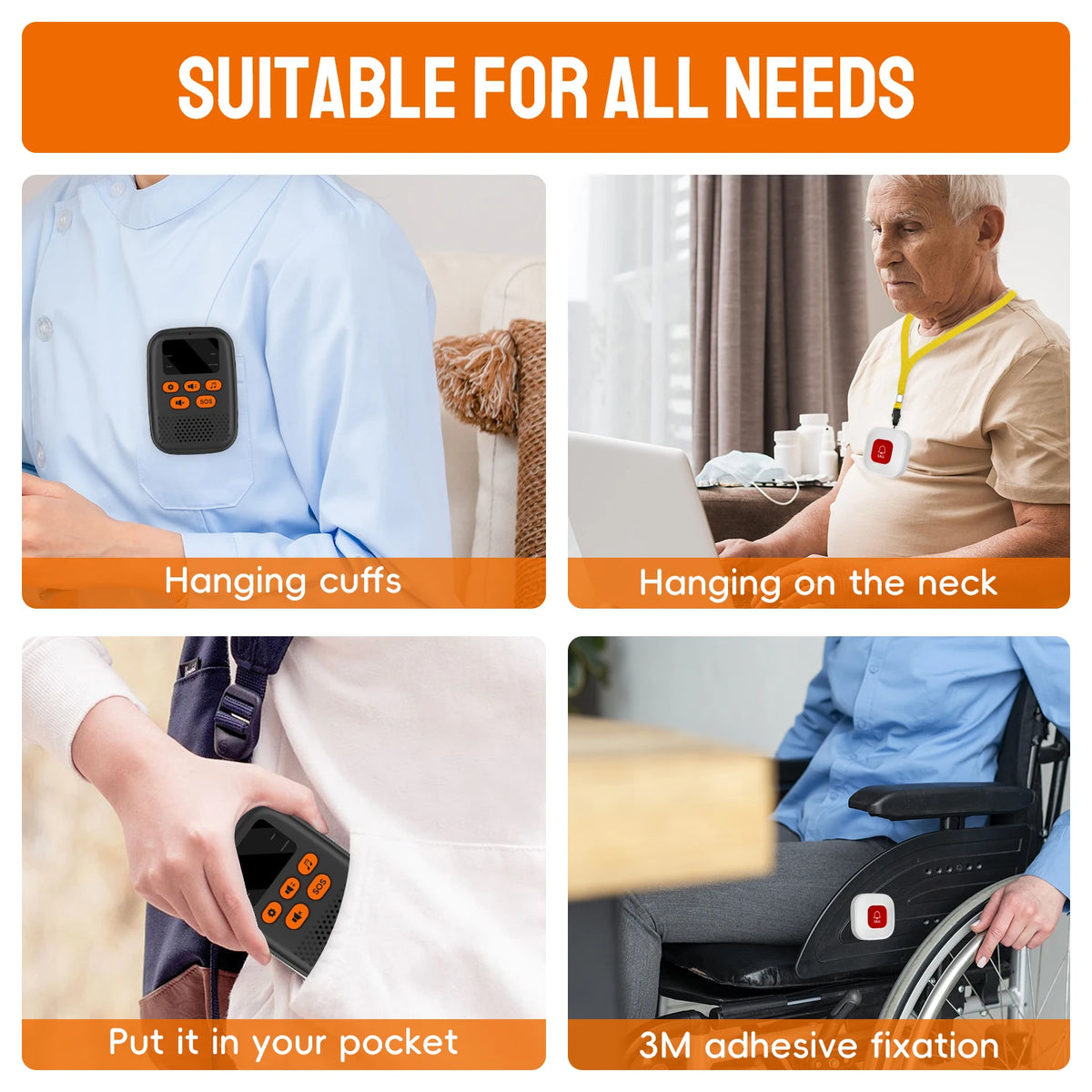 SOS Caregiver Pager &ndash; Wireless Vibration Alarm Display