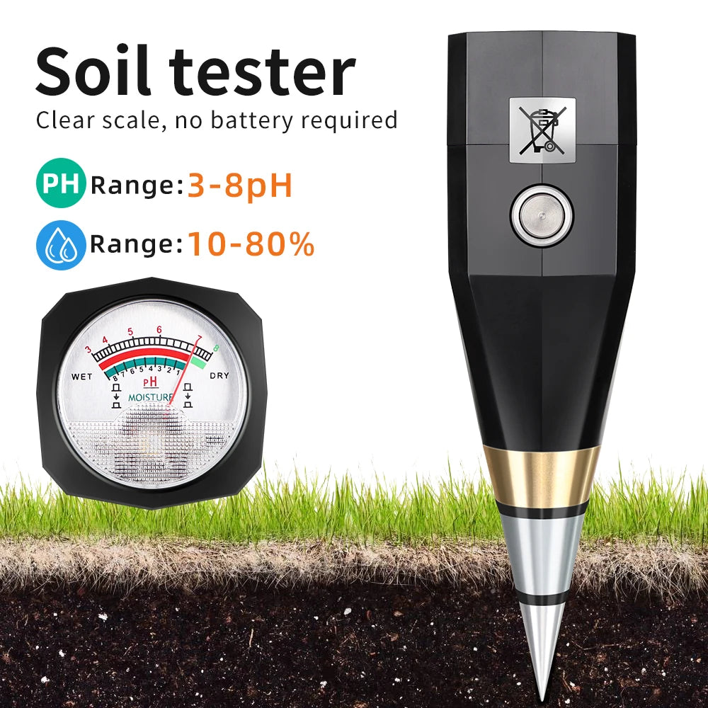 Soil Detector &ndash; 2 In 1 Moisture And pH Meter Waterproof 65mm probe