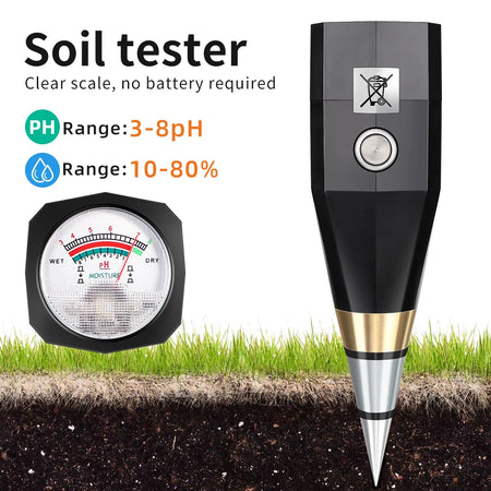 Soil Detector &ndash; 2 In 1 Moisture And pH Meter Waterproof 65mm probe