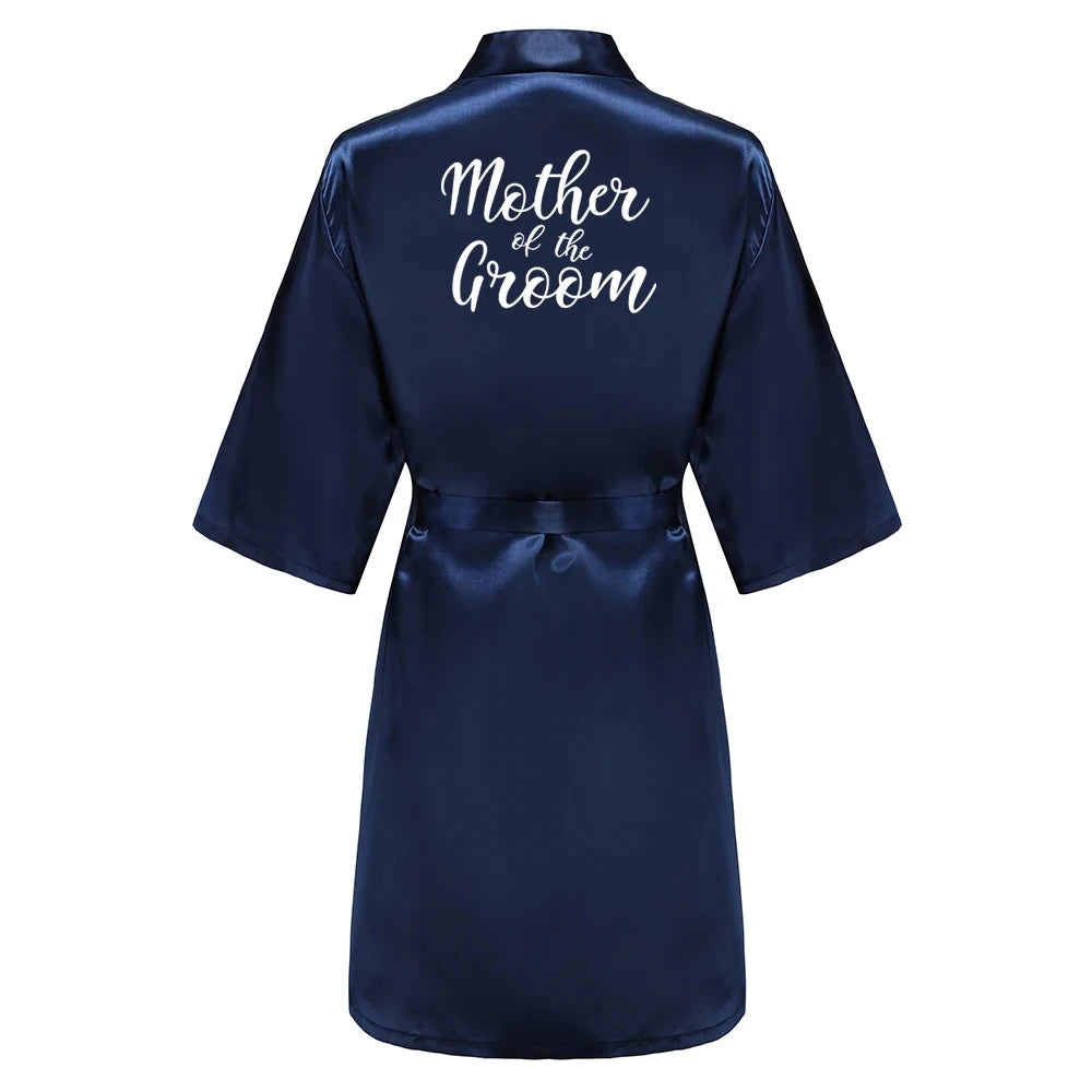 Elegant Satin Silk Robe for Women - Knee-Length, Poplin Fabric