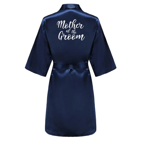 Elegant Satin Silk Robe for Women - Knee-Length, Poplin Fabric