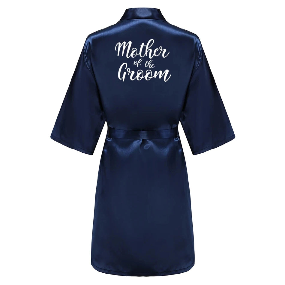 Elegant Satin Silk Robe for Women - Knee-Length, Poplin Fabric