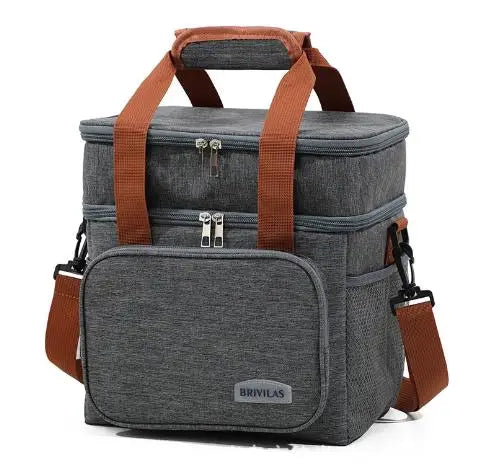 European Crossbody Lunch Insulation Bag &ndash; Large Capacity GRAY