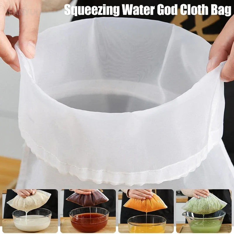 Reusable Nylon Food Filter Bag for Soy Milk, Nut Milk, Tea, and More