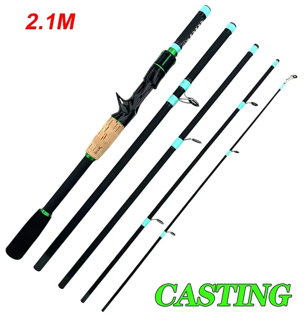 Ultralight Casting Spinning Lure Fishing Rod - 1.8/2.1m Carbon Fiber 2.1M Casting Rod