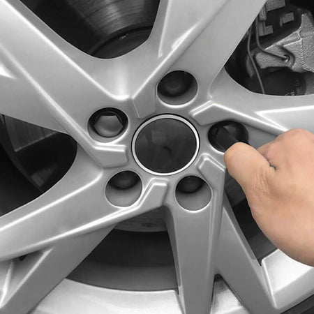 24x Car Wheel Nut Caps Accessories Auto Tyre Hub Screw Anti-Rust Protection Vehicle Bolts Studs Cover Black For Audi A4 A6 Q3 Q5 by InterCyprus Trading Ltd