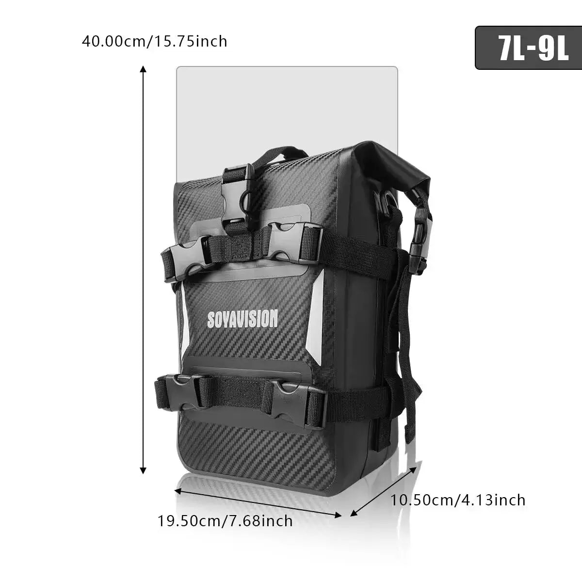 Reflective Motorcycle Dry Bag Bumper Crash Bar Bags 7L-9L Motorcycle Sissy Bar Back Seat Saddle Rack Side Tool Bag Pack by InterCyprus Trading Ltd