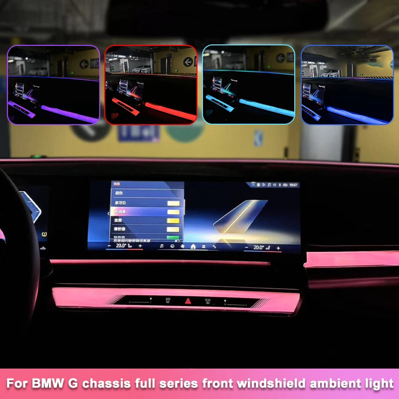 BMW G20/G30 Przednia Szyba Świetlna Taśma Ambient, OEM Synchronizacja Ambient