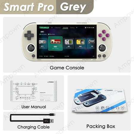 Trimui Smart Pro Handheld Game Console &ndash; Long Battery Life Retro Grey / 256G(13K Games)