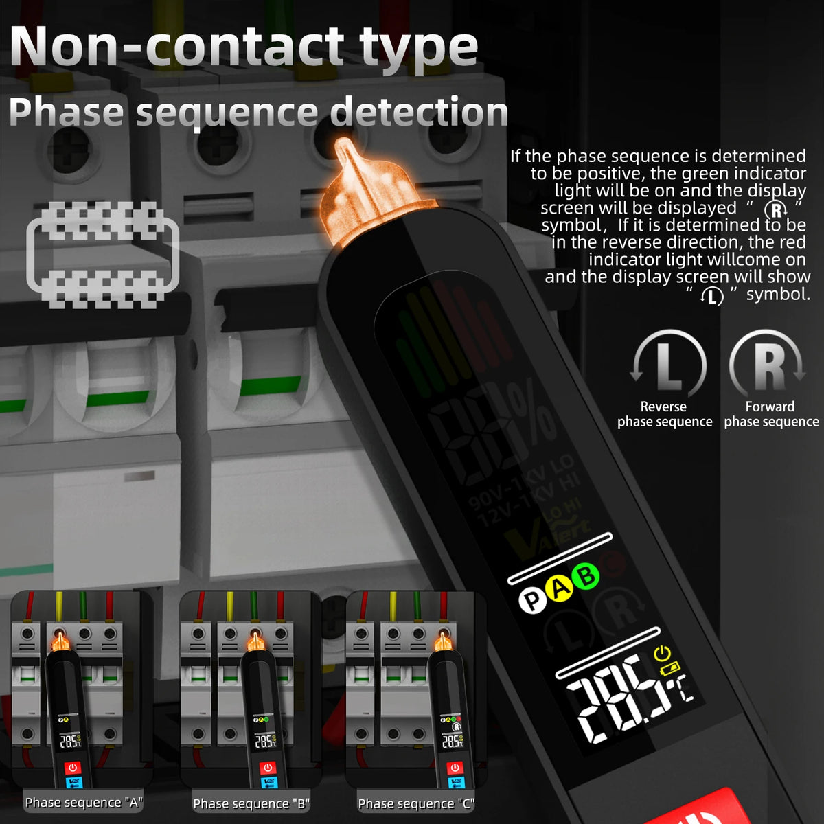 BSIDE AVX1 2in1 Phase Tester NCV &ndash; High Sensitivity LCD