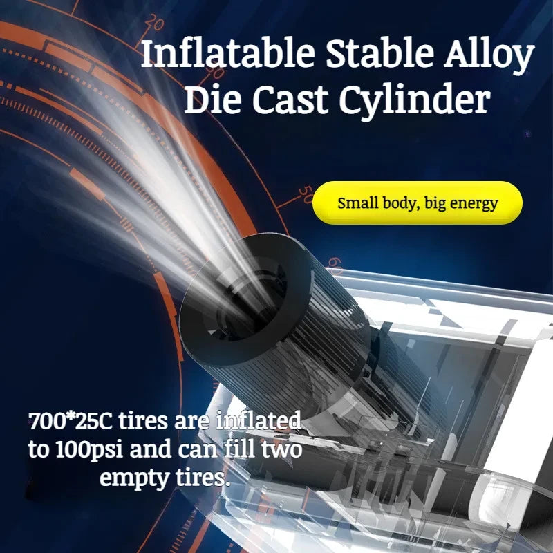 Ηλεκτρική αντλία ποδηλάτου με ψηφιακή οθόνη, φορητός φουσκωτής ελαστικών