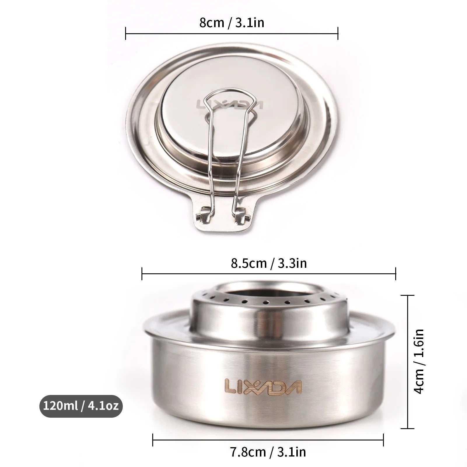 Outdoor Stainless Steel Backpacking Stove 120ml &ndash; Efficient Silver