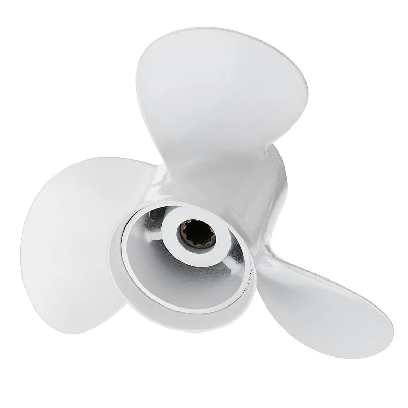 Propeller for Yamaha 20-30HP Outboard, 3-Blade Aluminum Alloy, 9 7/8 in Diameter, 14 in Pitch, White