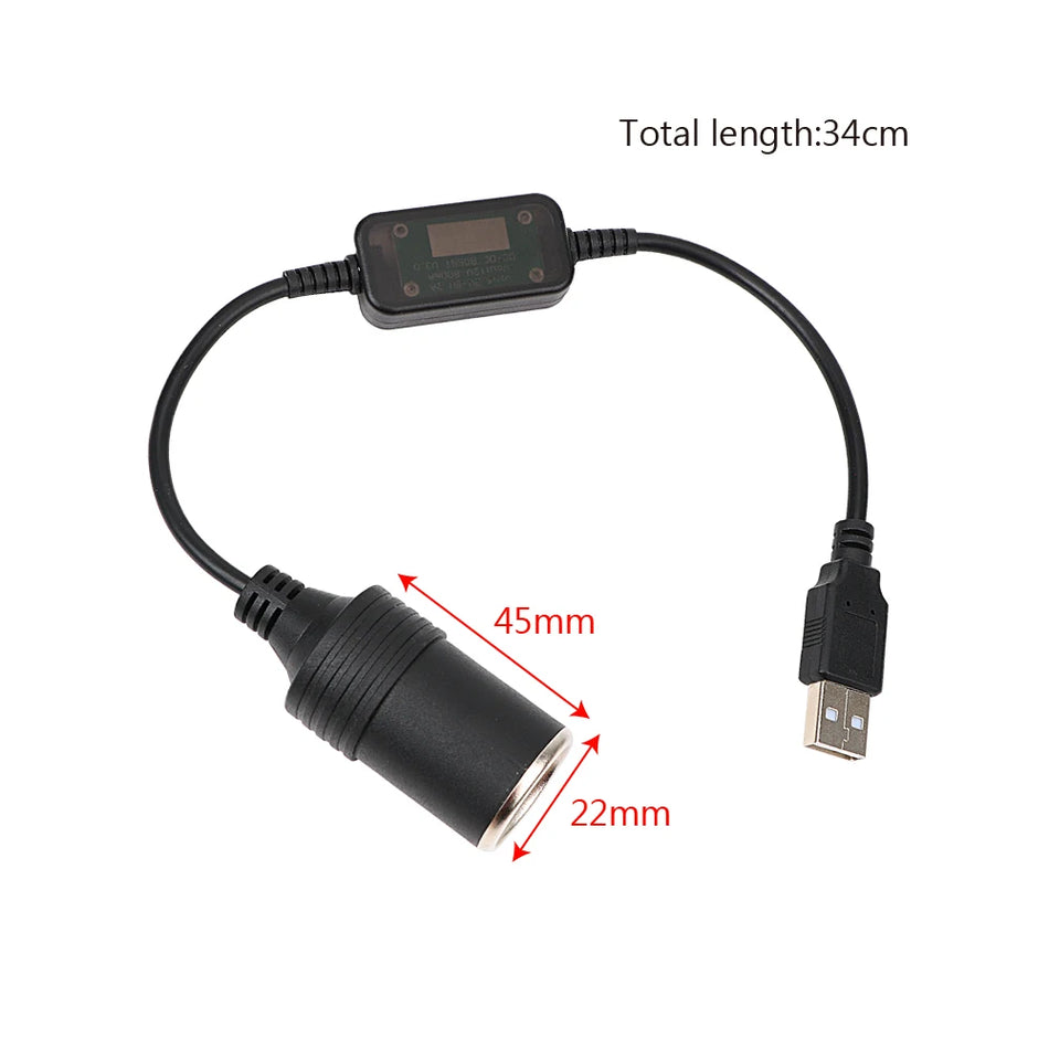 Automobilinis USB 5V į 12V Žiebtuvėlio Lizdo Adapteris, USB Energijos Keitiklis