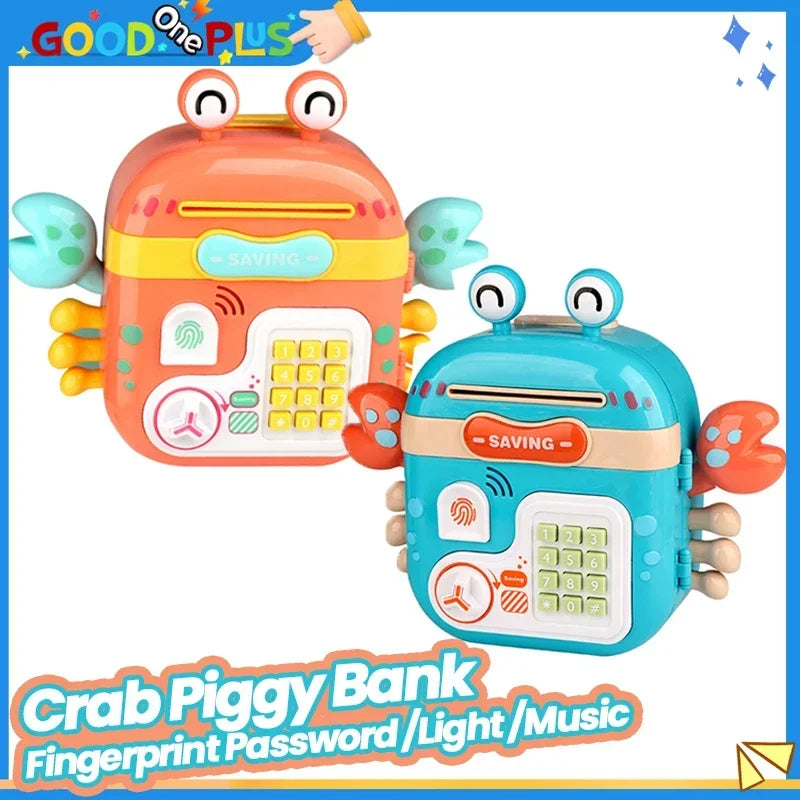 Crab Piggy Bank Toy - Music Lights For Fun Learning